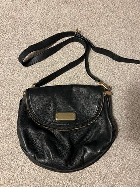 Marc By Marc Jacobs Black Leather Crossbody with Gold Hardware